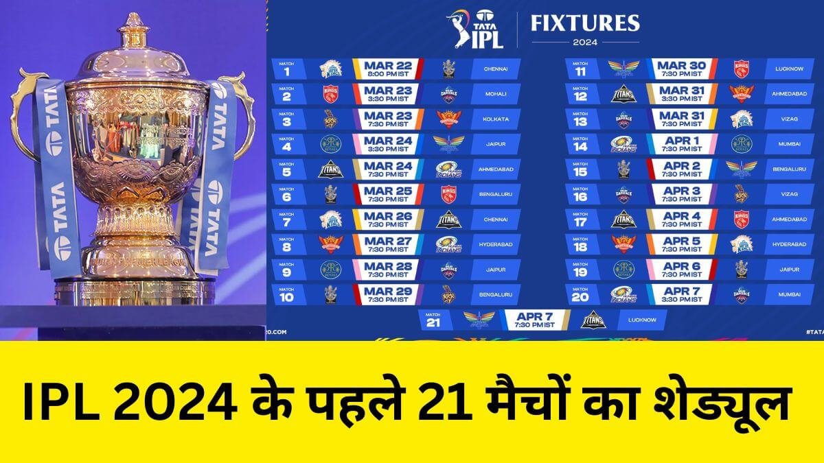 IPL 2024 का पहला मैच इन 2 धाकड़ टीमों के बीच खेला जाएगा, पूरा शेड्यूल देखें