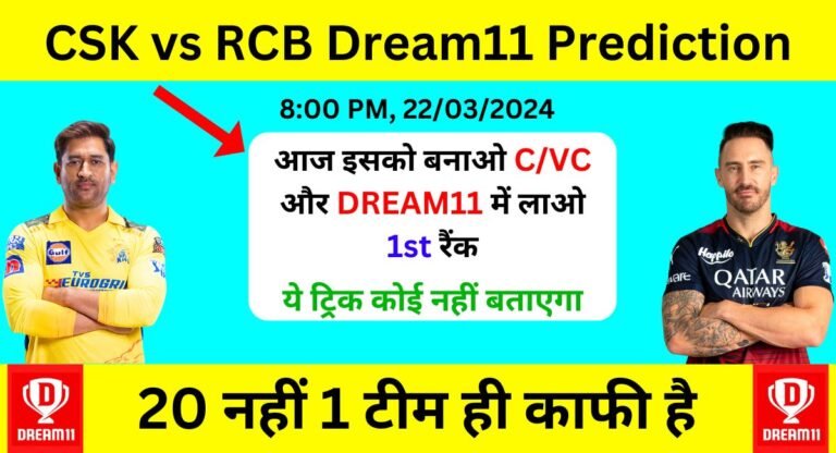 IPL 2024 CSK vs RCB Dream11 Prediction